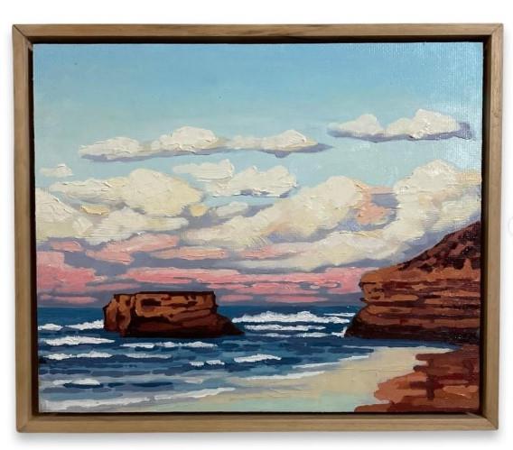 Bird Rock, Oil on Board by James Mulcahy