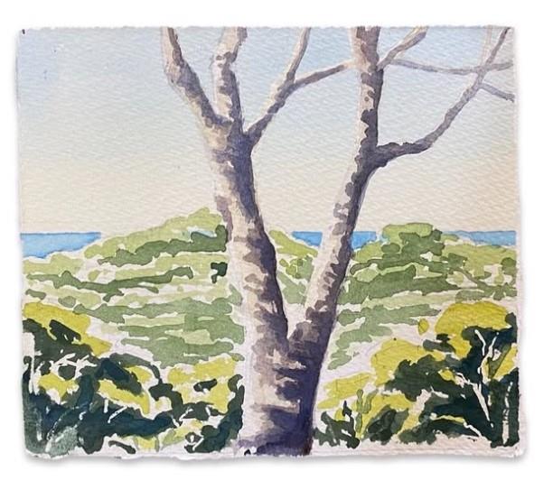 Jan Juc, Gouache on Paper by James Mulcahy