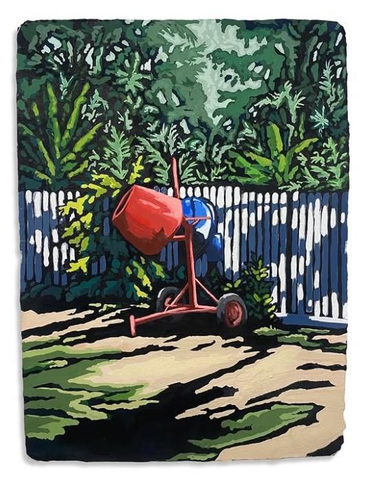 Jubba's Red Mixer, Gouache on Paper by James Mulcahy