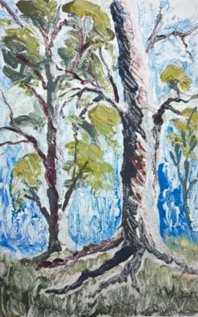 Otways, Blue, Monoprint on Paper by James Mulcahy