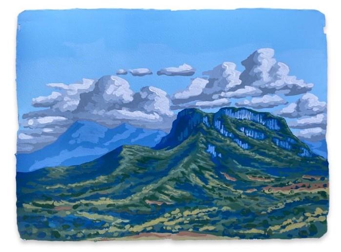Wahlmoorum Blue, Gouache on Paper by James Mulcahy